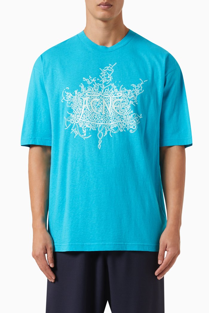 

Glow In The Dark Logo T-shirt in Cotton, Blue