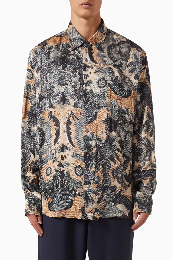 

Flower Printed Shirt in Viscose, Multicolour