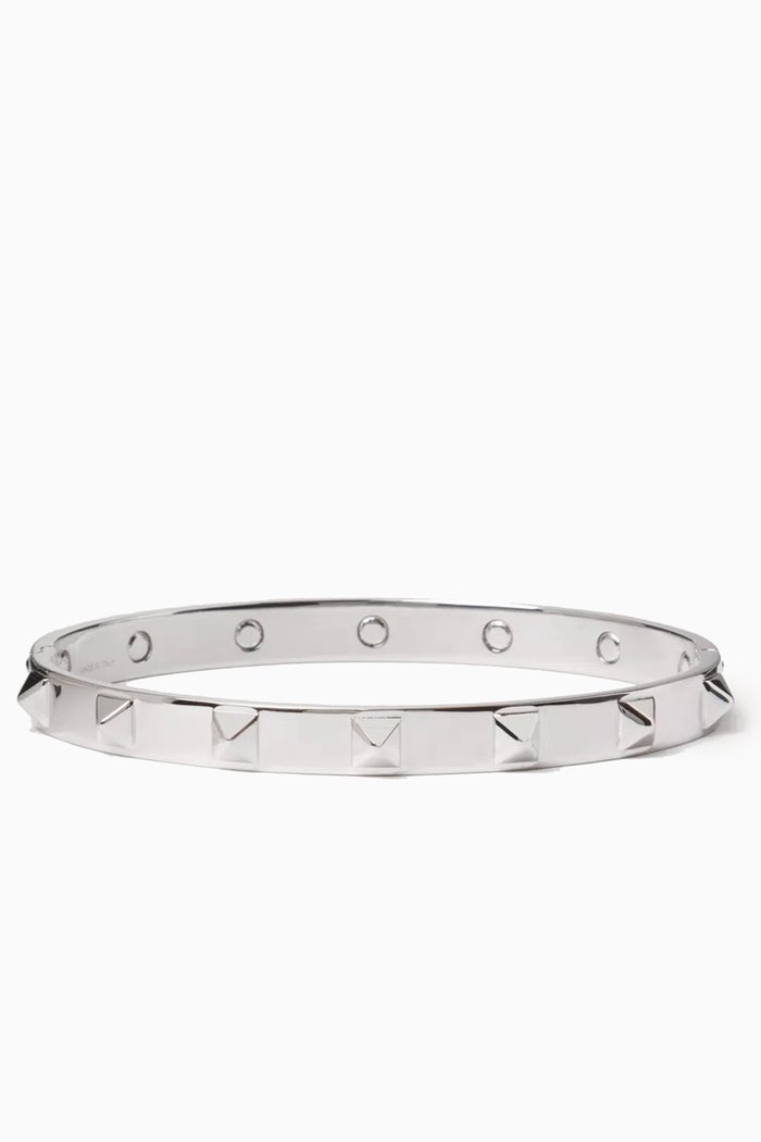 

Valentino Garavani Rockstud Bangle in Metal, Silver