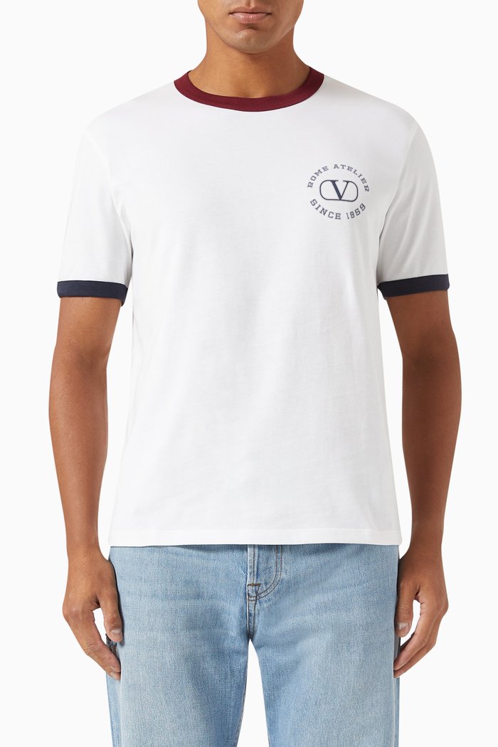 

Valentino Garavani Logo T-shirt in Cotton Jersey, White
