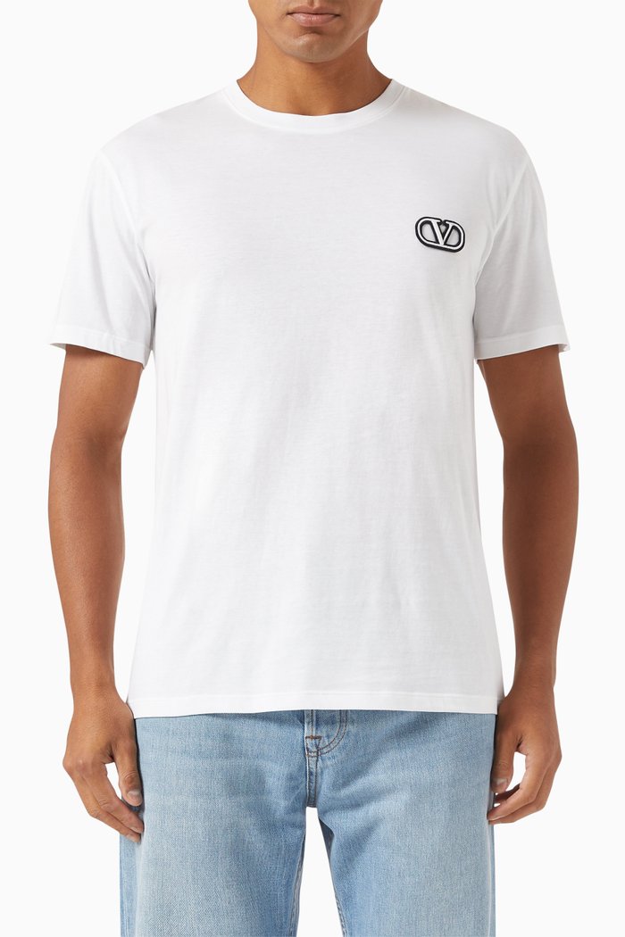 

Valentino Garavani Logo T-shirt in Cotton Jersey, White