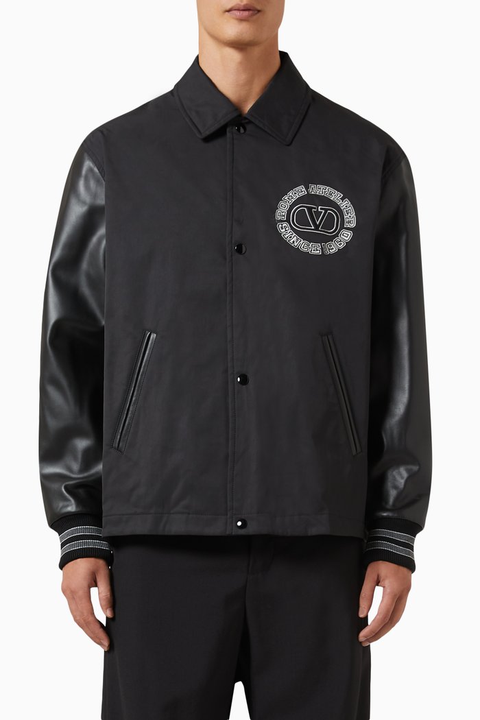

Valentino Bomber Jacket in Nylon, Black