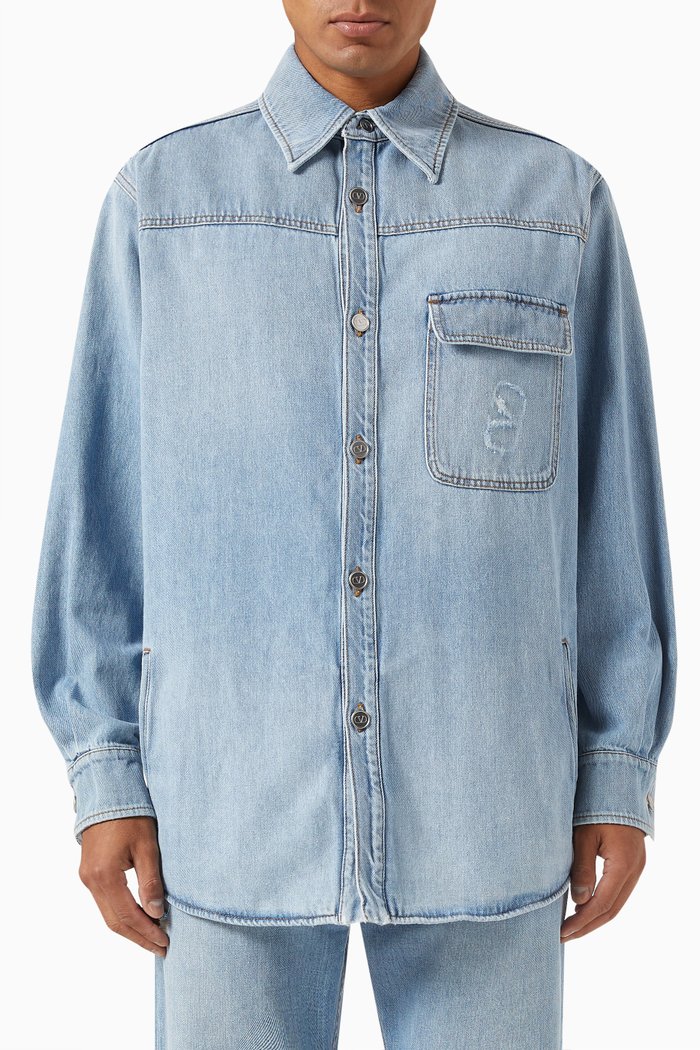 

Valentino Garavani Overshirt in Denim, Blue