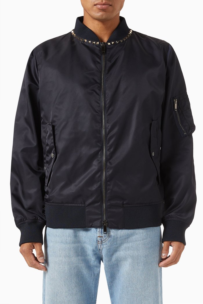 

Valentino Garavani Bomber Jacket in Nylon, Blue
