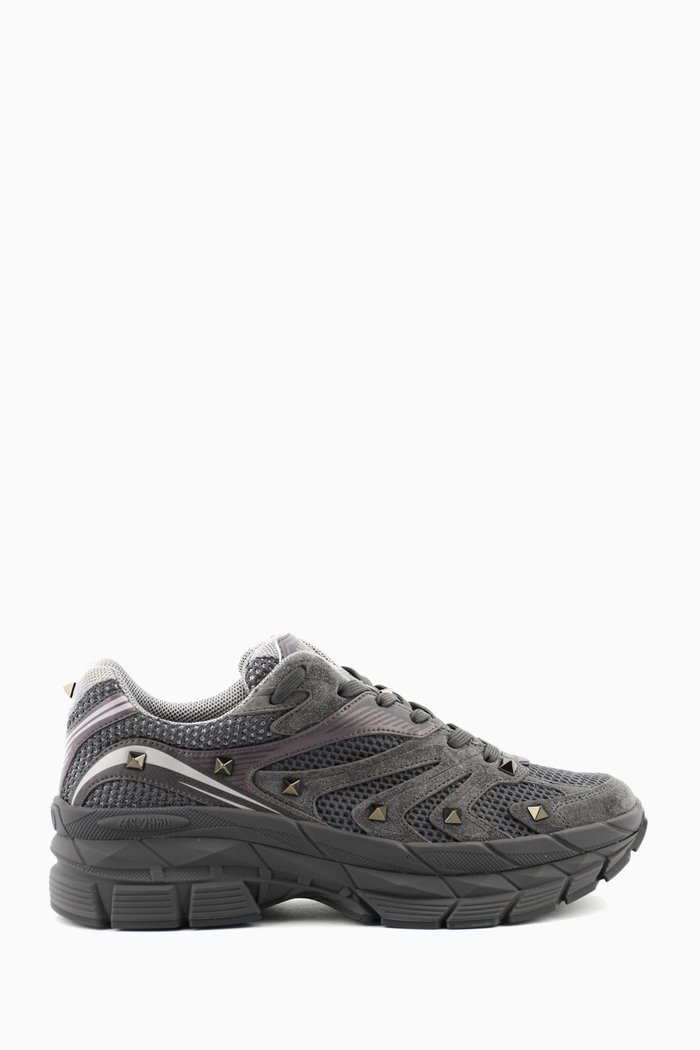 

Valentino Garavani MS-2960 Low-top Sneakers in Fabric & Leather, Grey