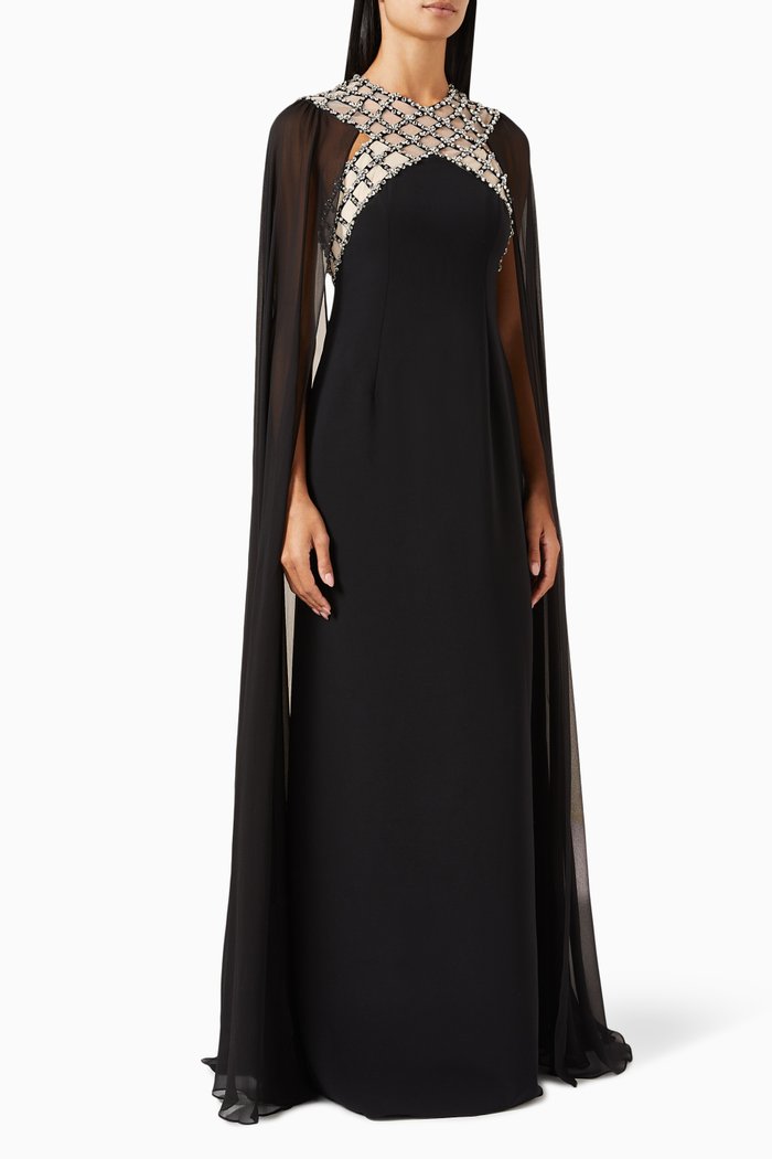 Natalie Gown in Chiffon, Black