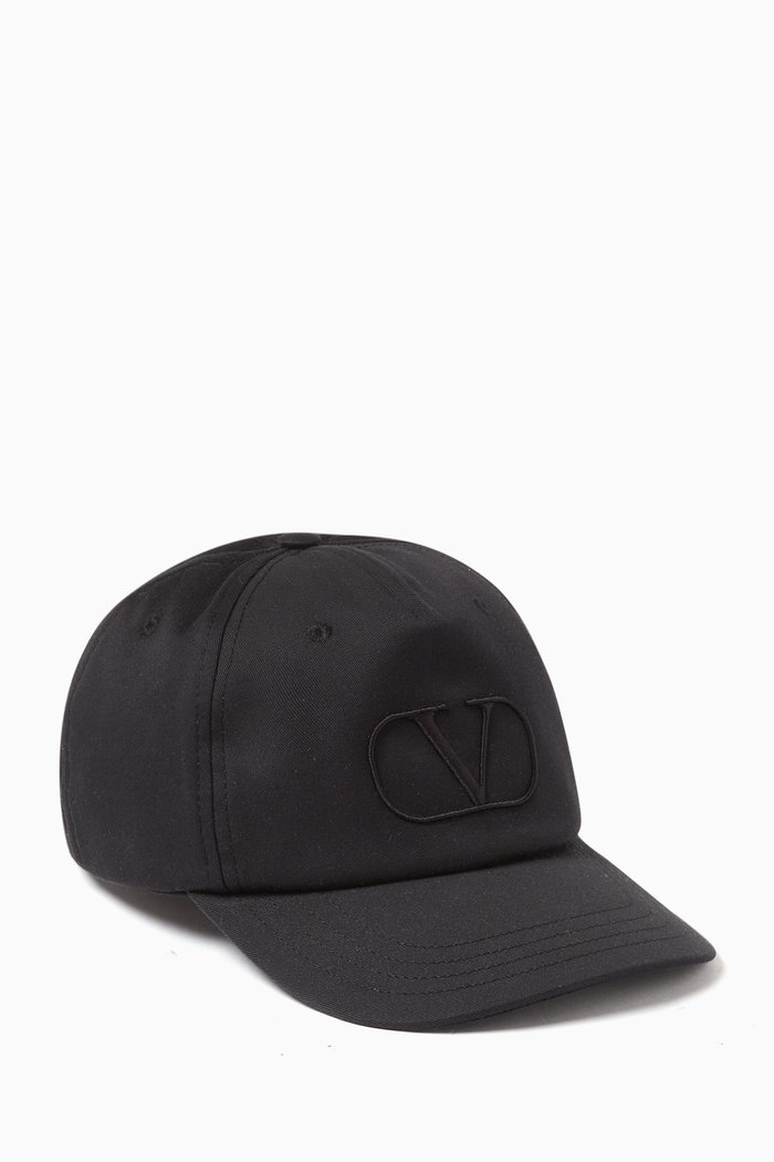 

Valentino Garavani VLOGO Baseball Hat in Cotton, Black