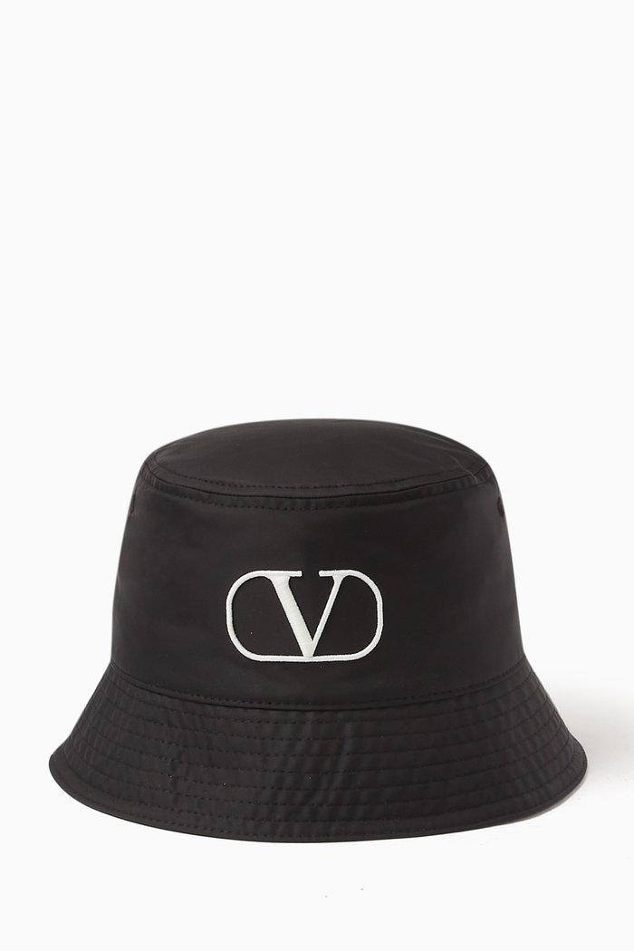 

Valentino Garavani VLOGO Bucket Hat in Nylon, Black