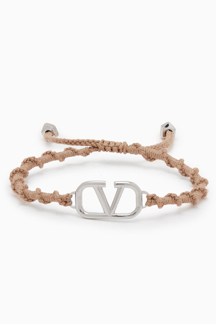 

Valentino Garavani VLOGO Bracelet in Cord, Brown