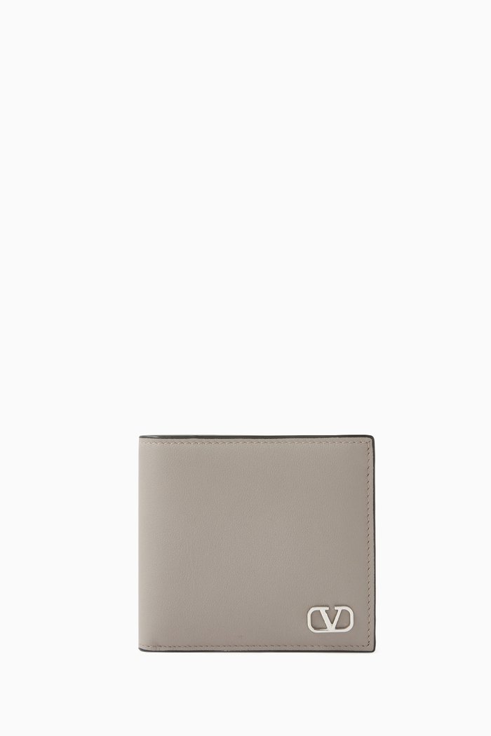 

VLOGO Signature Wallet in Calfskin, Grey