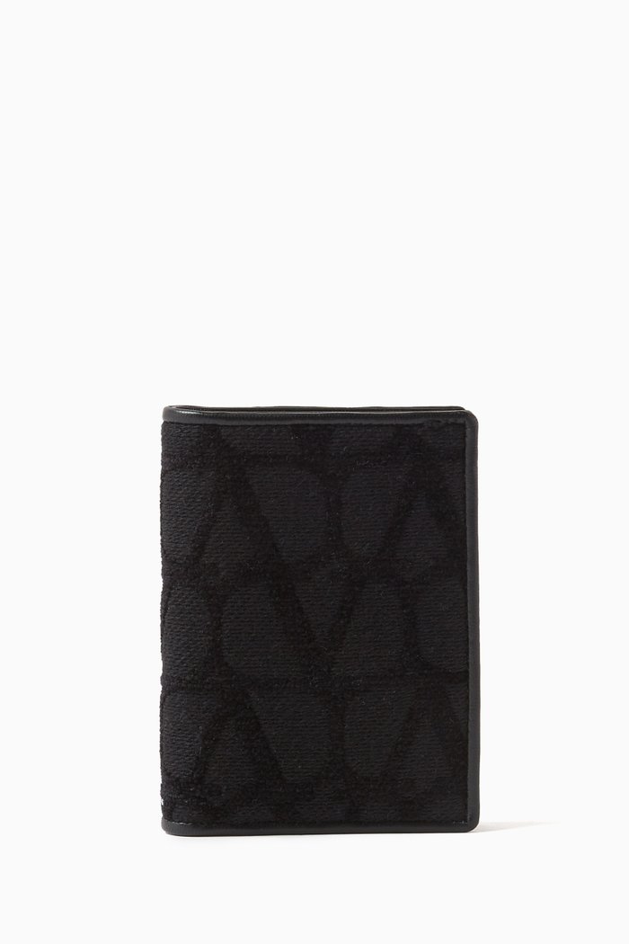 

Valentino Garavani Toile Iconographe Card Case in Nappa Leather, Black