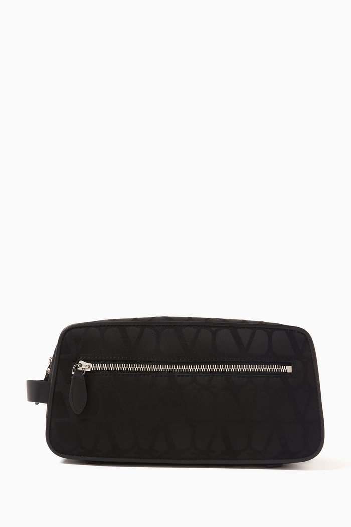 

Valentino Garavani Toile Iconographe Washbag in Nylon, Black