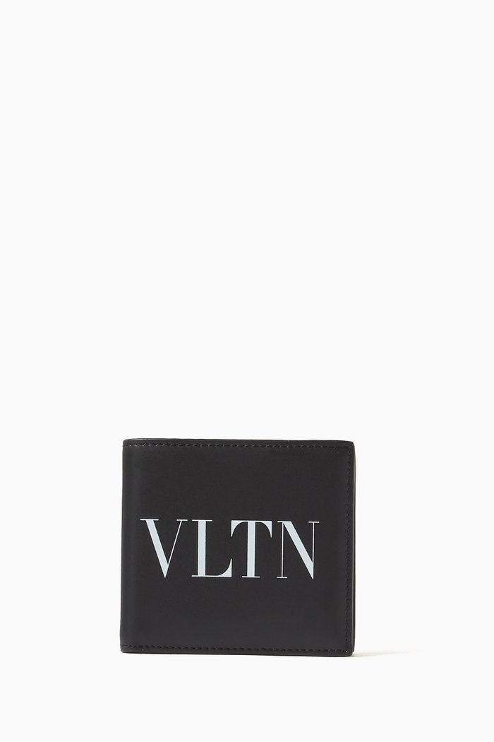 

Valentino Garavani VLTN Bi-fold Wallet in Calfskin Leather, Black
