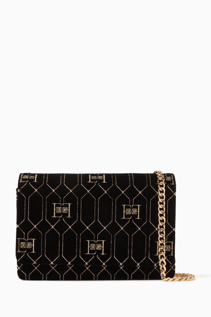 

Small Embroidered-logo Crossbody Bag, Black
