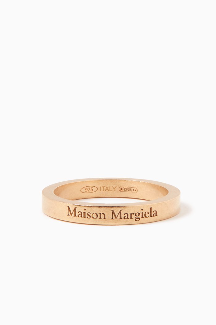 

Engraved Logo Slim Ring in Gold-tone Sterling Silver, Yellow