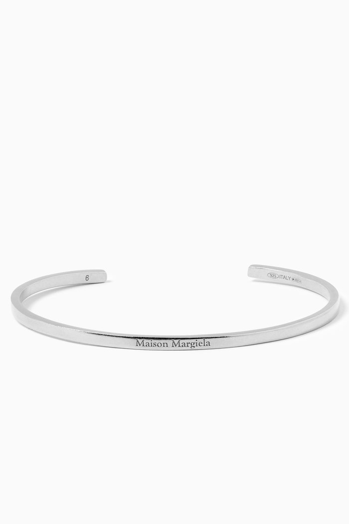 

Engraved Logo Slim Bracelet in Sterling Silver, Multicolour
