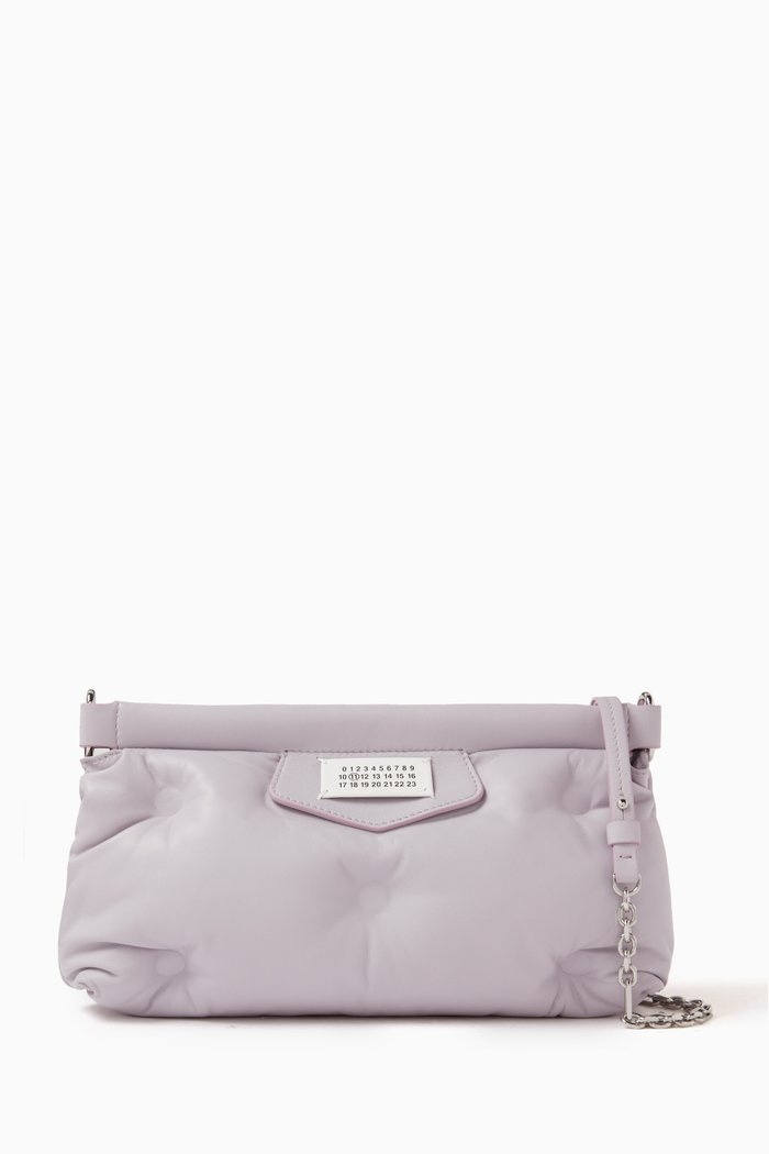 

Mini Glam Slam Pochette Bag in Leather, White