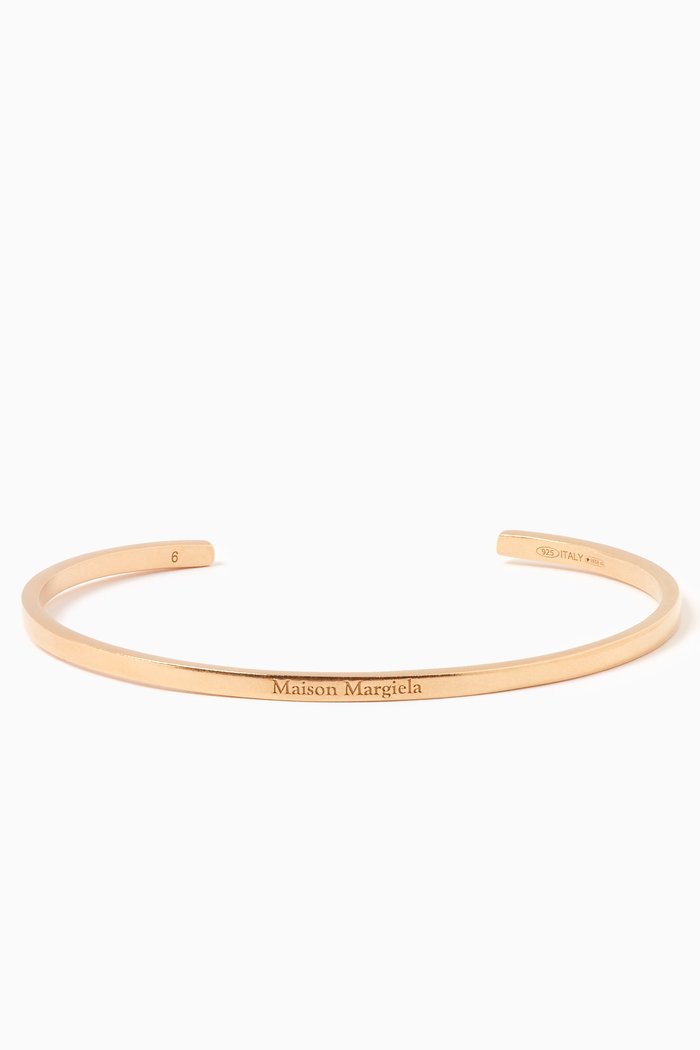 

Engraved Logo Slim Bracelet in Sterling Silver, Yellow
