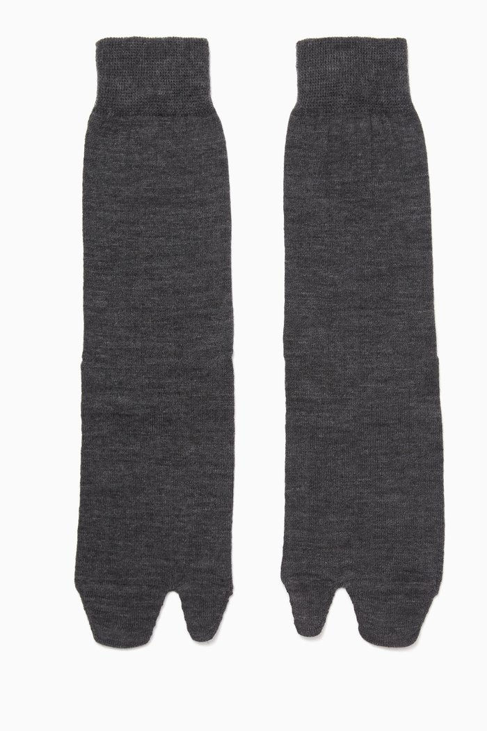 

Tabi Bootleg Socks in Wool-blend, Grey