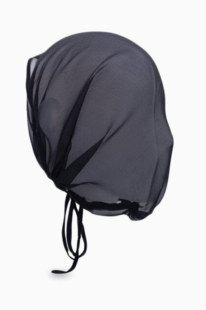 

Sheer Head Scarf in Stretch Mesh, Black