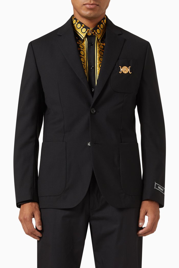 Biggie Blazer in Virgin Wool, Black