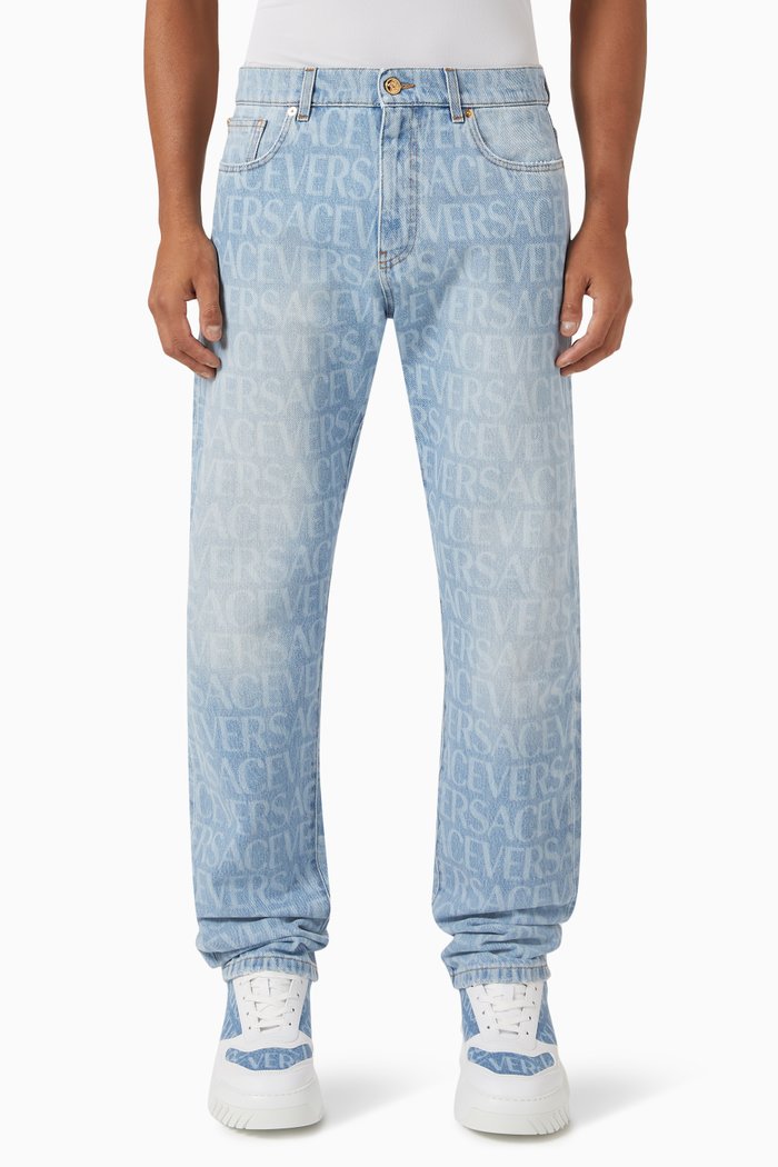 Logo Jeans in Denim, Blue