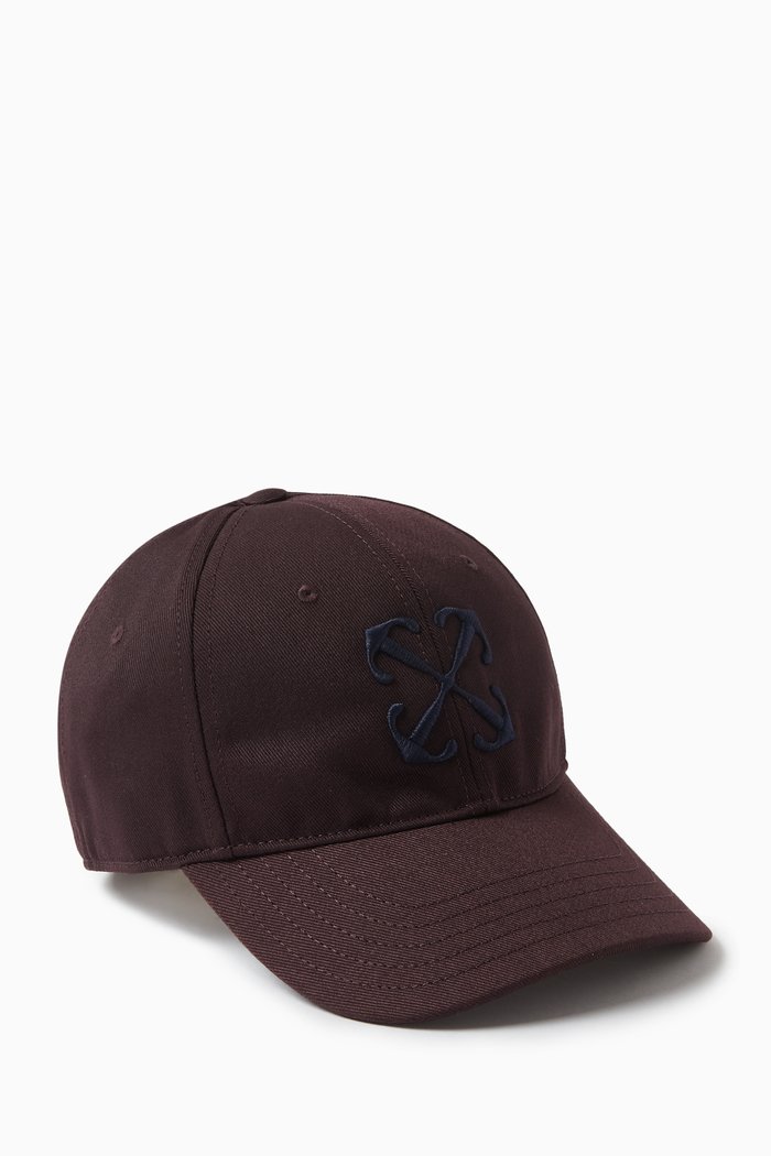 

Arrow Drill-embroidered Baseball Cap in Cotton-twill, Burgundy