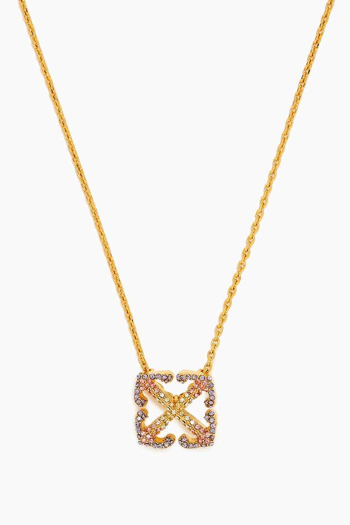

Degrade' Arrow Pendant Necklace in Brass, Multicolour