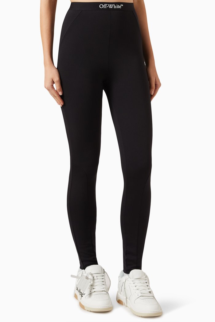 

Logo-band Leggings in Stretch-nylon, Black