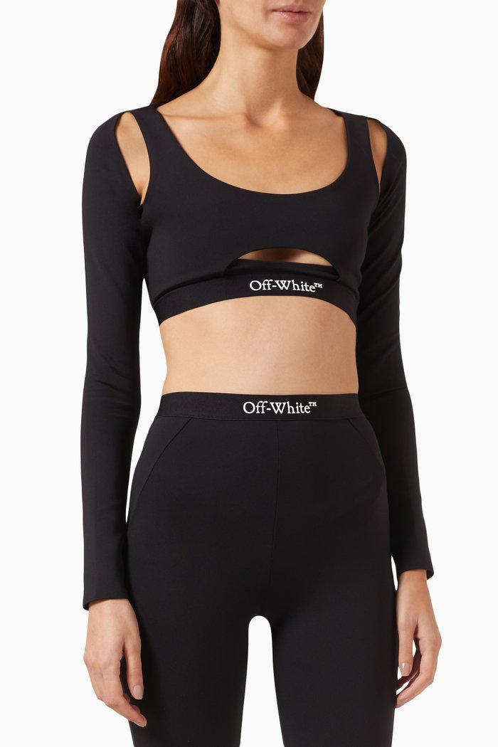 

Logoband Cut-out Crop Top, Black