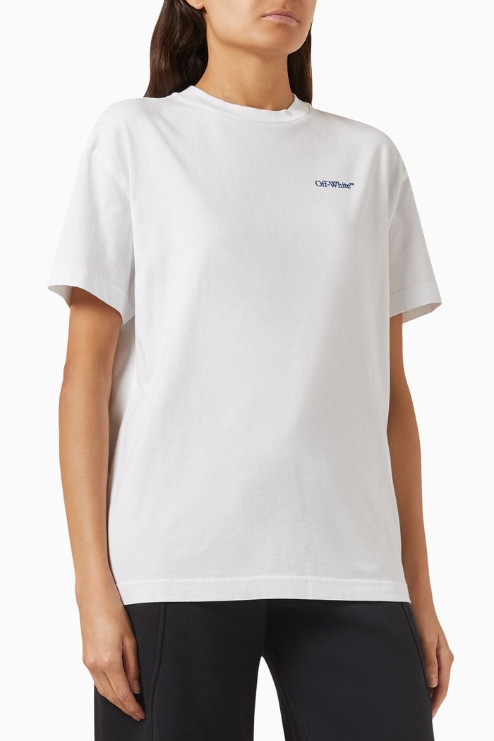 

Embroidered Logo T-shirt in Jersey, White