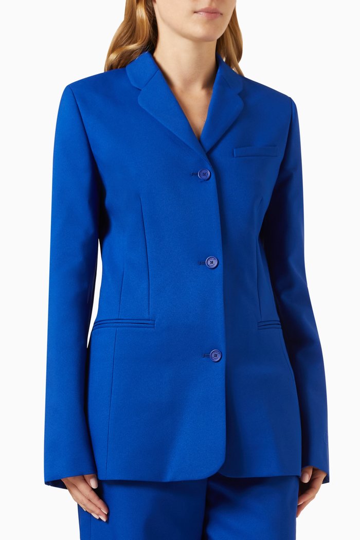 

Tailored Jacket in Technical Fabric, Blue