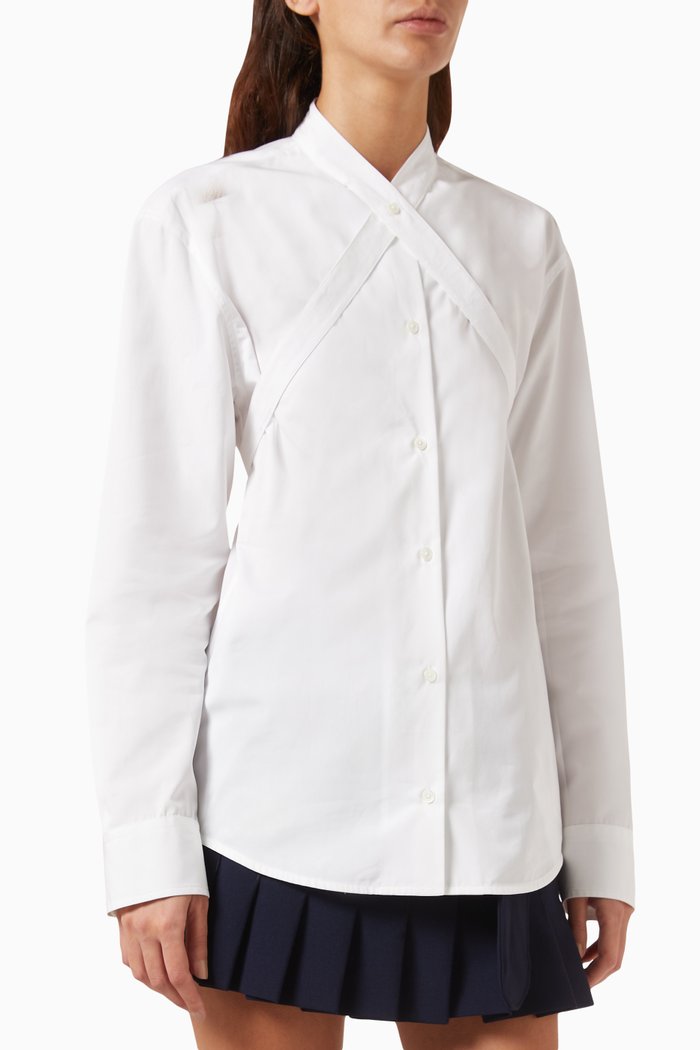 

Cross Belt Shirt in Cotton-poplin, White