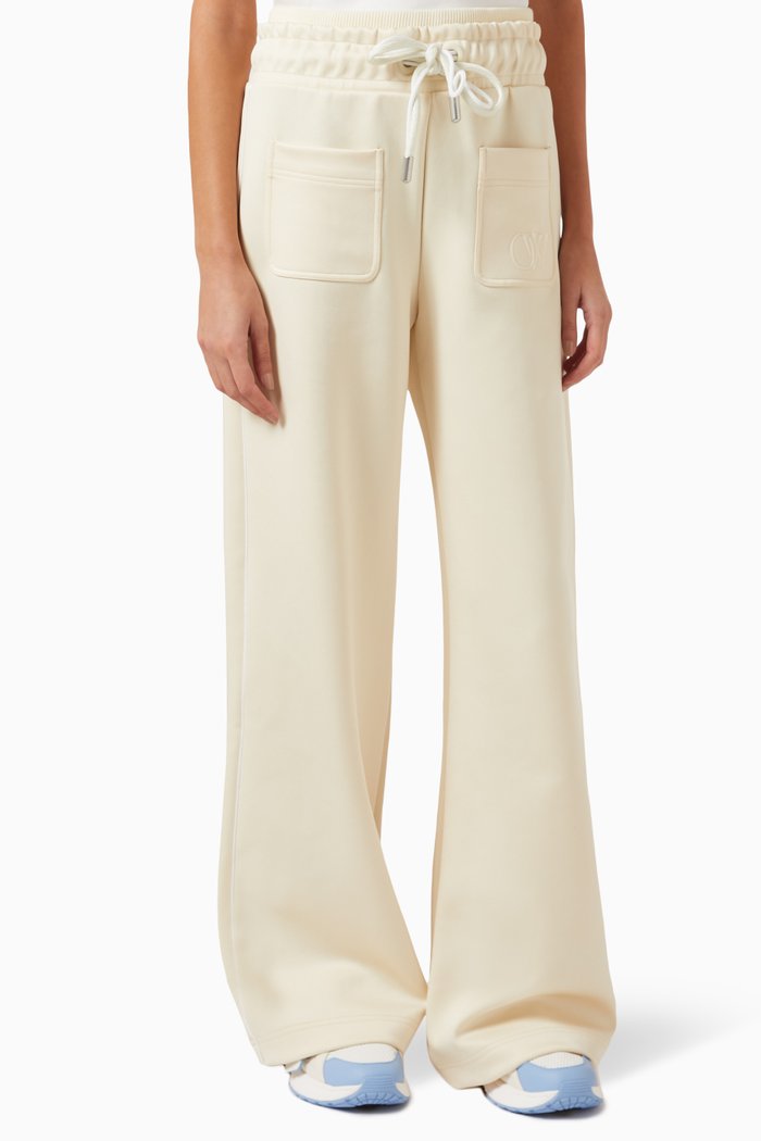 

Pocket Track Pants in Cotton-fleece, White