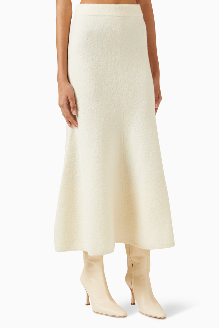 

Marta Midi Skirt in Wool, Neutral
