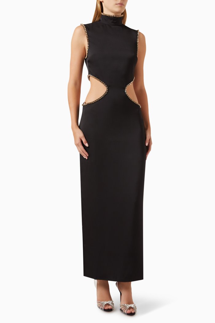 

Baldassar Maxi Dress in Satin, Black