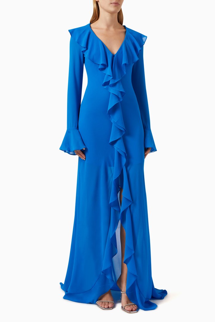 

Tangerine Maxi Dress in Chiffon, Blue
