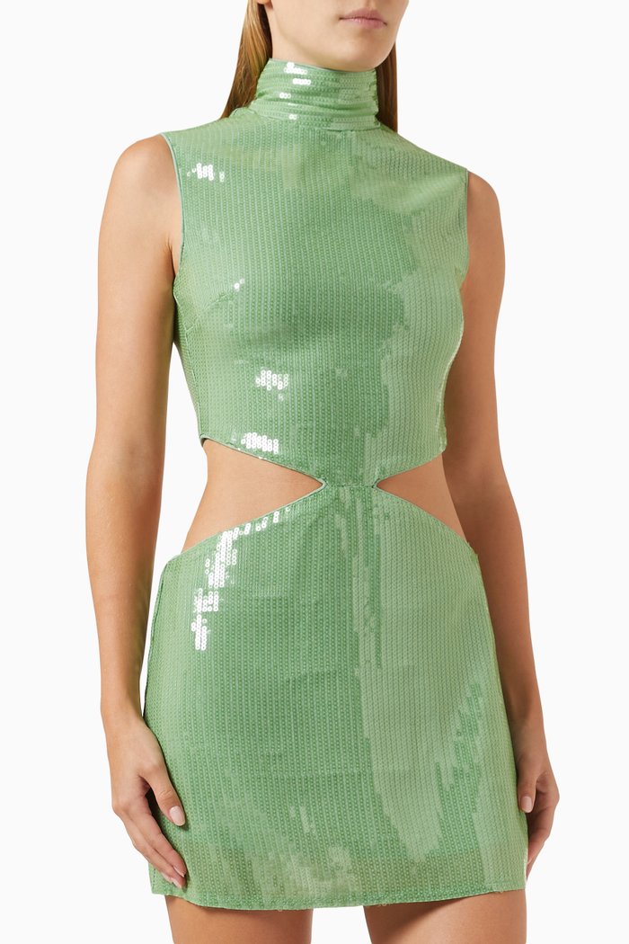 

Baldassar Mini Dress in Sequins, Green