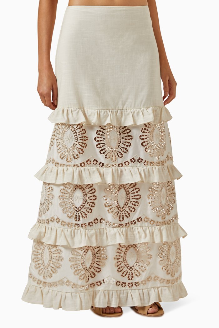 

Franca Maxi Skirt in Cotton-blend, Neutral