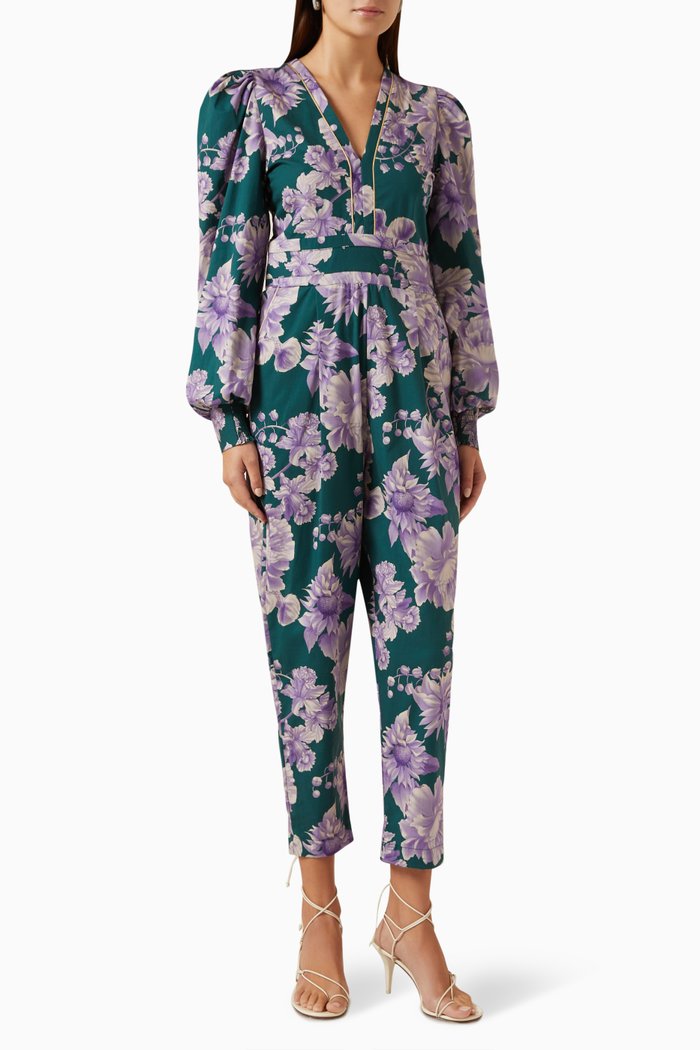

Myrtle Jumpsuit in Cotton, Purple