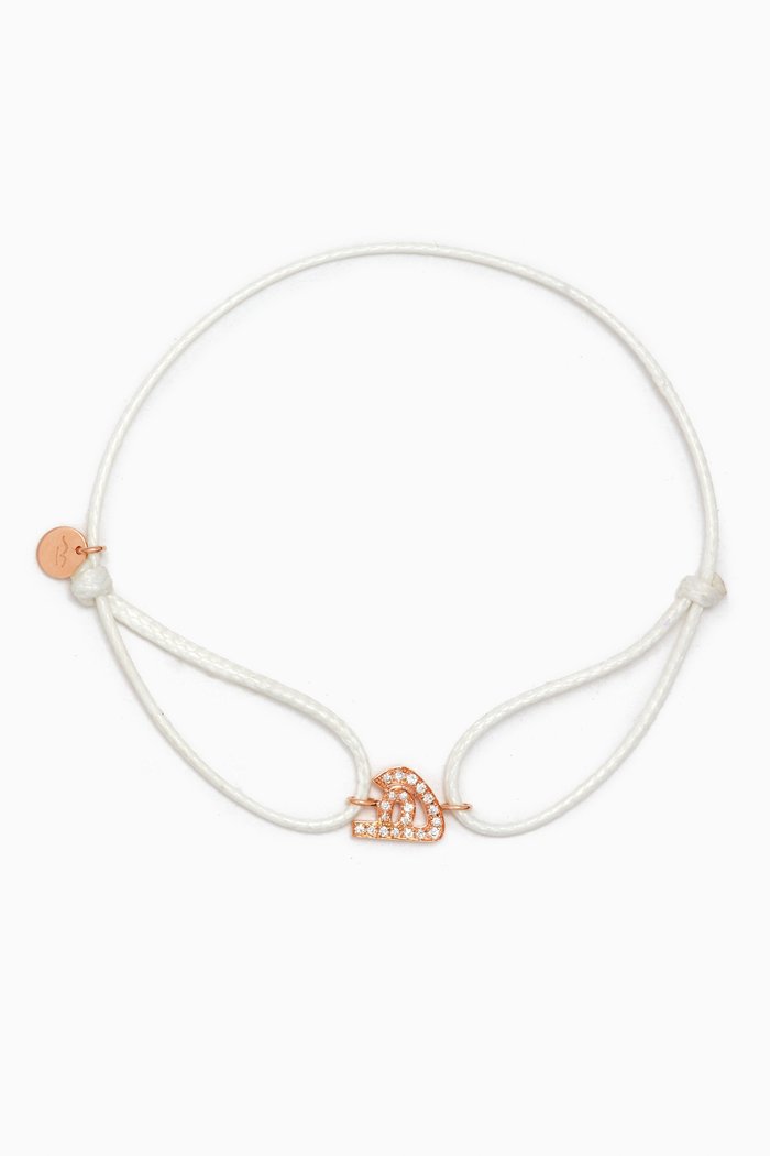 

Diamond Arabic Initial Thread Bracelet in 18kt Rose Gold