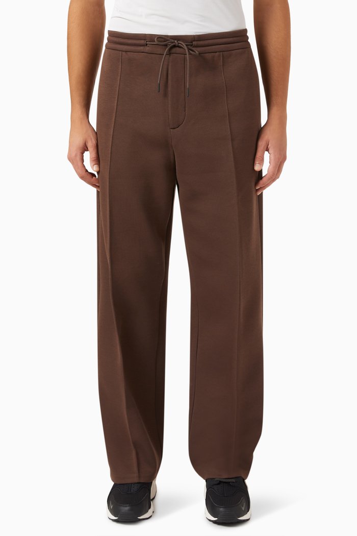 Straight-fit Tailored Pants in Tech Fleece, Brown