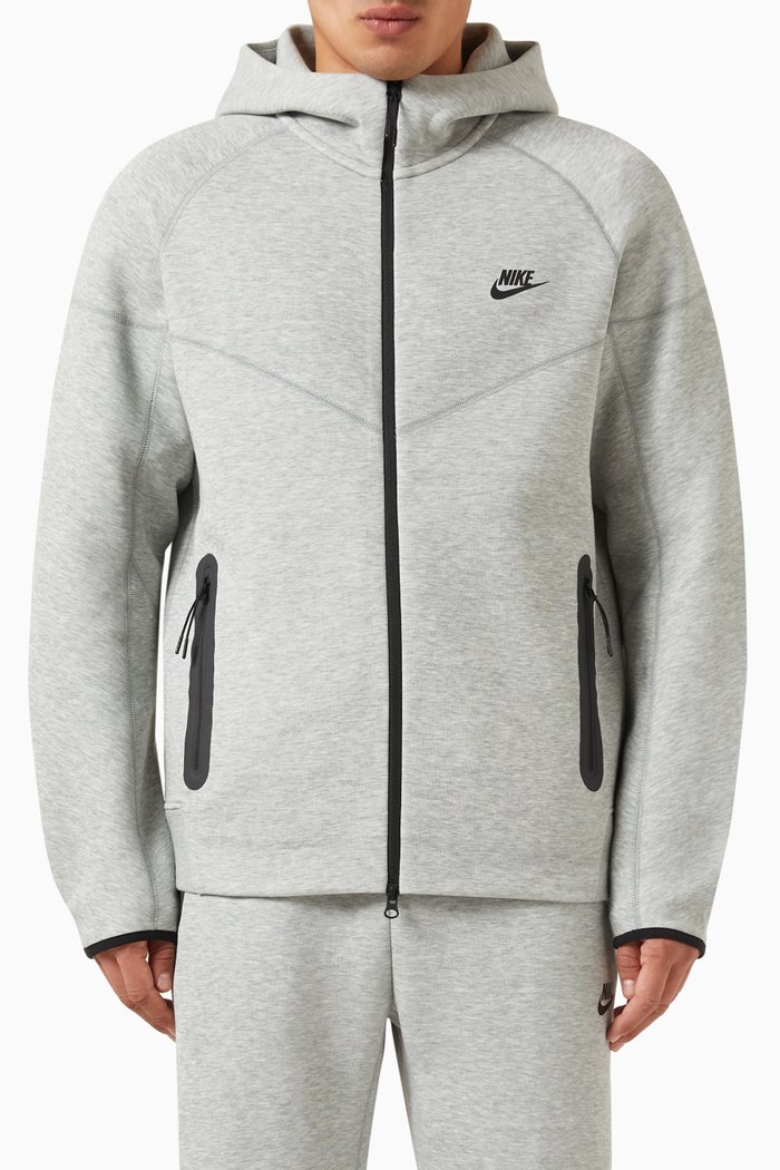 

Zip-up Windrunner Hoodie in Tech Fleece, Grey