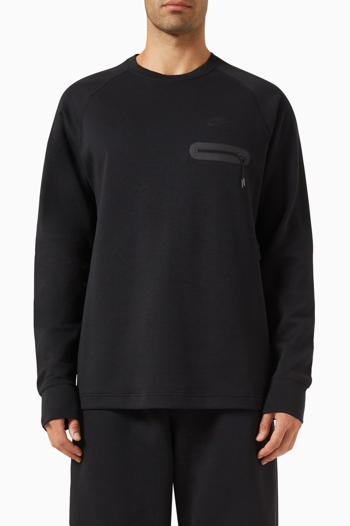 

Zip-pocket T-shirt in Tech Fleece, Black