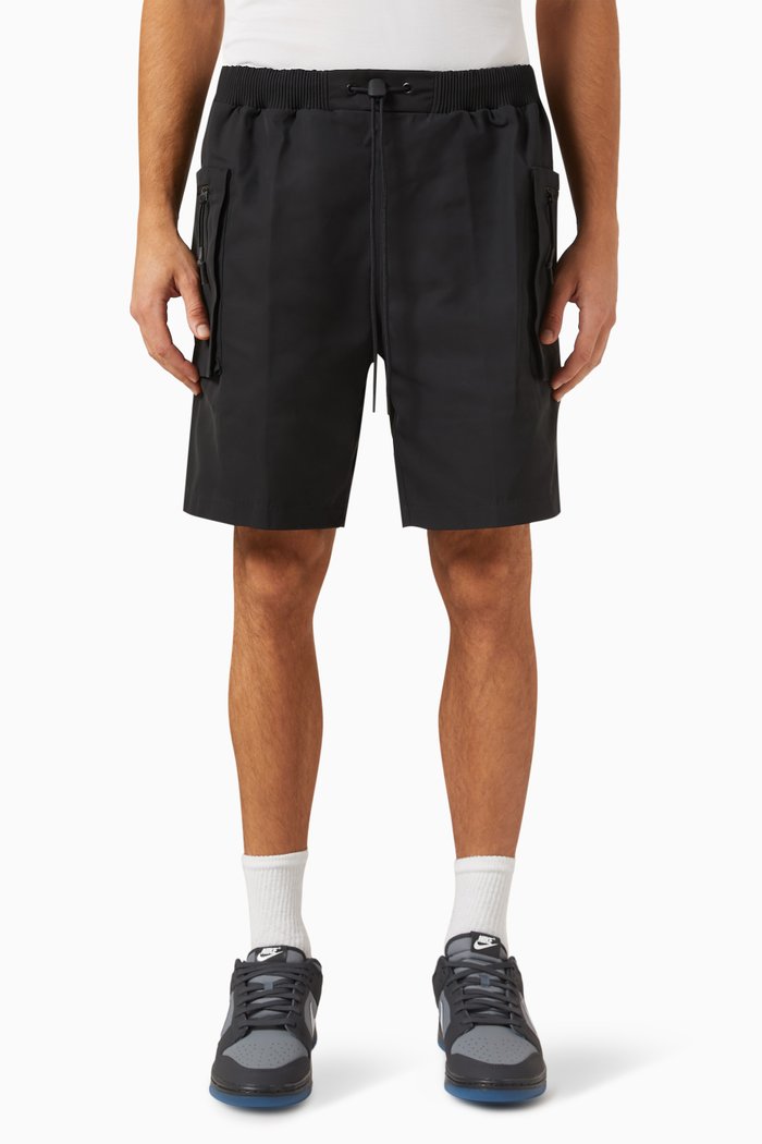

Tech Pack Utility Shorts in Woven Polyester, Black