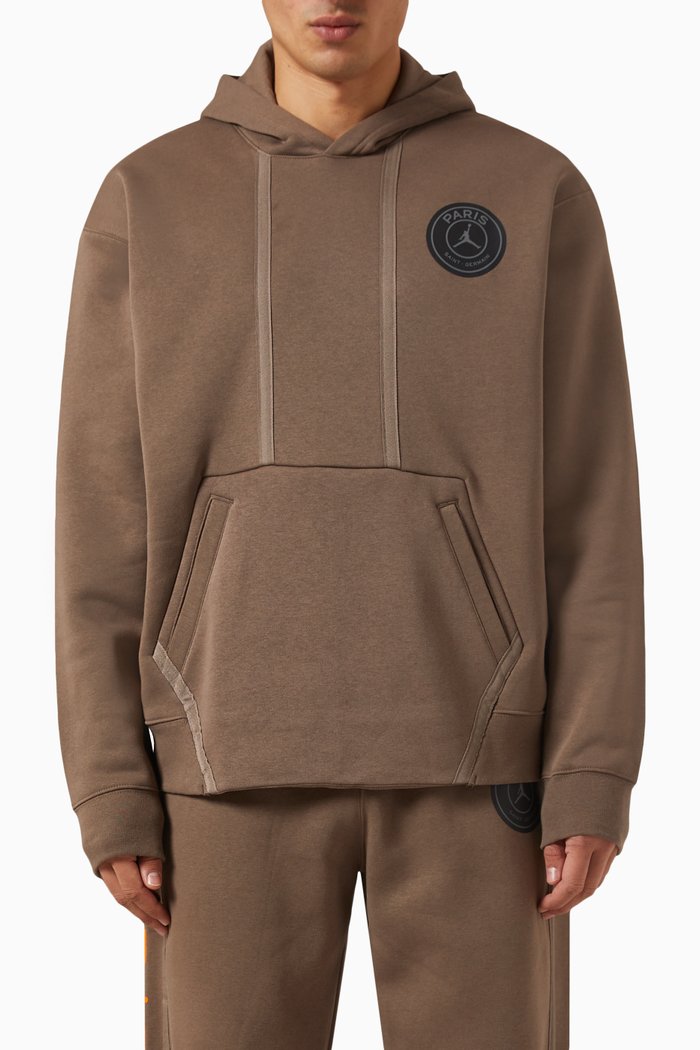 

Paris Saint-German Hoodie in Cotton Fleece Blend, Brown