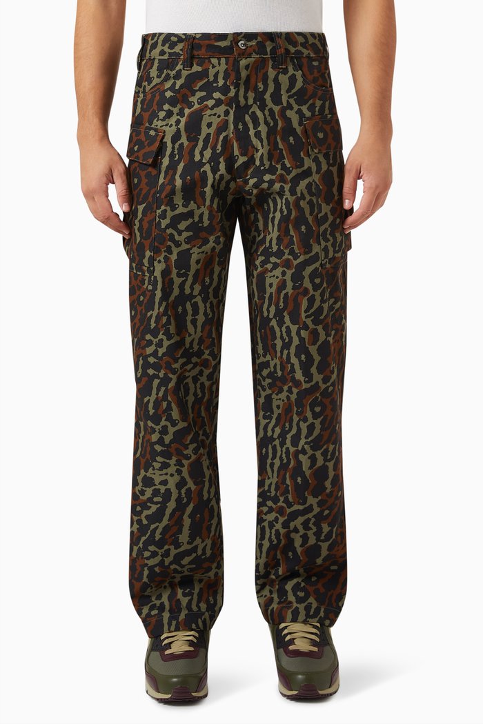 

All-over Print Cargo Pants in Cotton-canvas, Multicolour