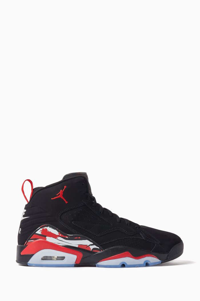 

Jumpman MVP High-top Sneakers in Leather & Textile, Black