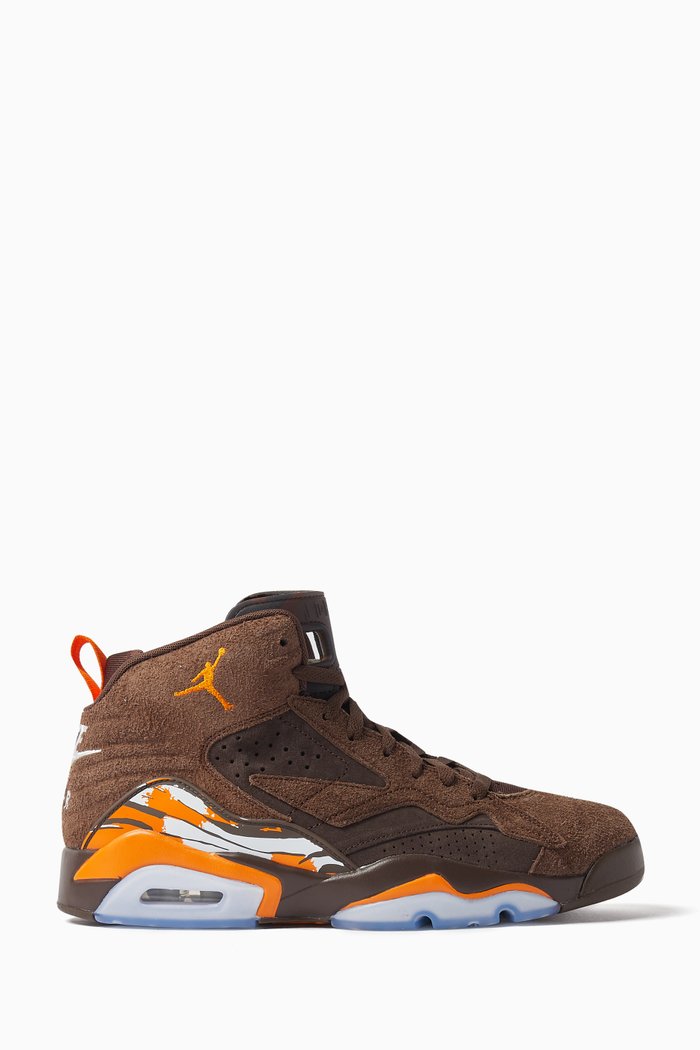 

Jumpman MVP High-top Sneakers in Leather & Textile, Brown