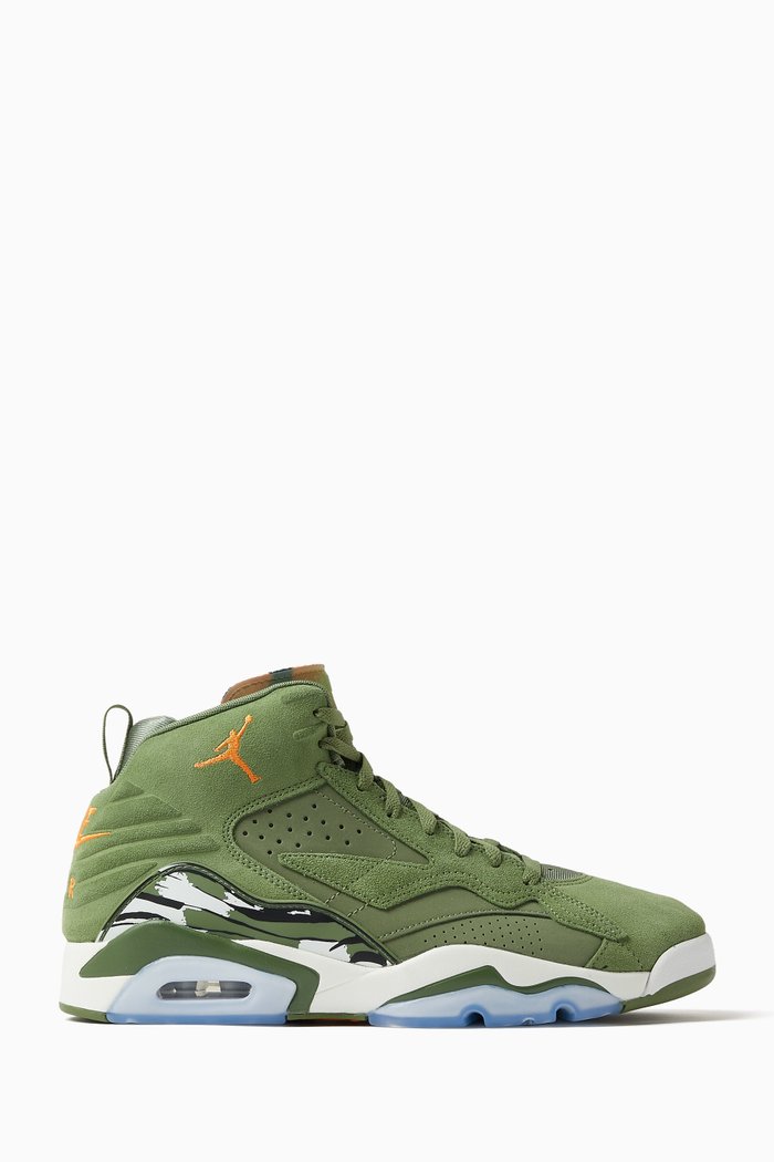 

Jumpman 3 MVP Sneakers in Leather & Textile, Green